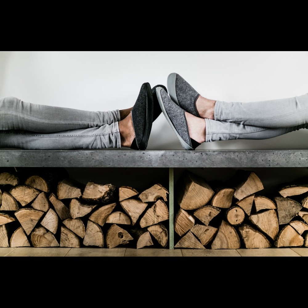 Mahabis Classic Gray Wool Slipper EU 38